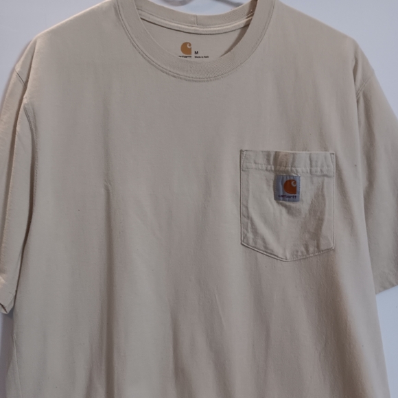 Carhartt Men's Beige Short Sleeve Tee Size Medium - Picture 1 of 6